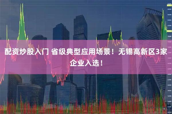 配资炒股入门 省级典型应用场景!无锡高新区3家企业入选!